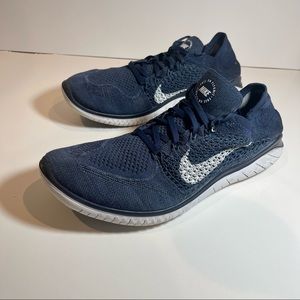 Nike Free Run Flyknit 2018 Navy Blue White Size 12